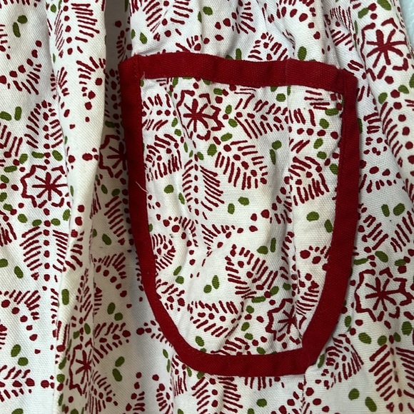 Crate&Barrel Yuletide Christmas Holiday Tie Half Apron - Picture 2 of 6